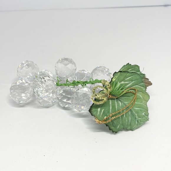Vintage Crystal Grapes | Hollywood Regency | Mid Century Decor | Lucite Fruit - Picture 2 of 13